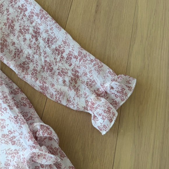 NWOT: Pink Floral V-Neck Ruffle Dress - Picture 4 of 5